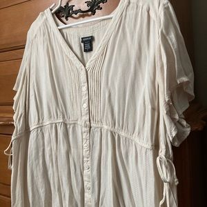 Torrid Cream Babydoll Blouse